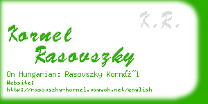 kornel rasovszky business card